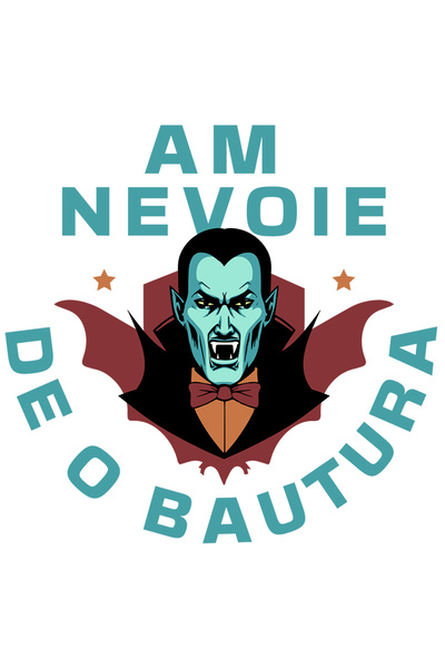 StoryGift Romania Sticker Adeziv 90CM cu Dracula Cu Colti Si Pelerina Text Am Nevoie De o Bautura Hallowen cu Ma