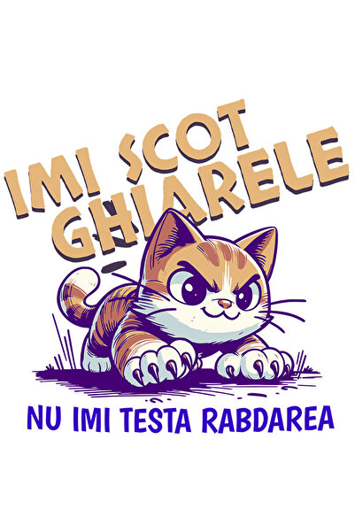 StoryGift Romania Sticker Adeziv 90CM cu Pisica Furioasa Cu Gheare Text Haios Imi Scot Ghearele Nu Imi Testa Rab