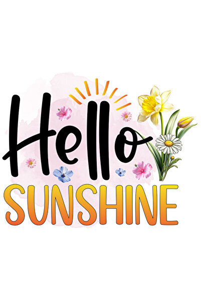 StoryGift Romania Sticker Adeziv 90CM cu mesajul "Hello, sunshine', ilustrati...