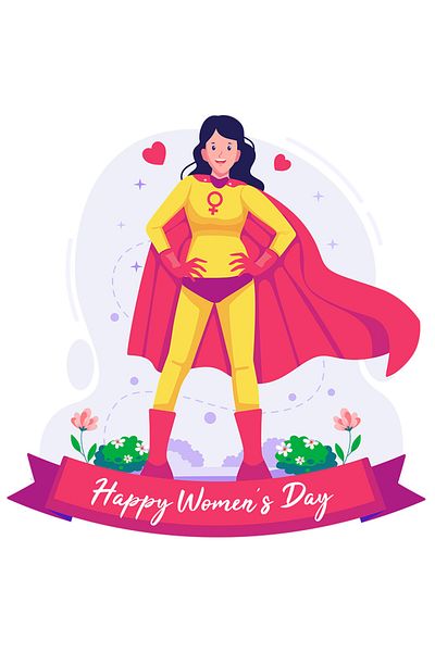 StoryGift Romania Sticker Eticheta 50CM Cu Mesaj In Engleza Happy Women's Day, Fata, Supererou, Ziua Femeii, Cap