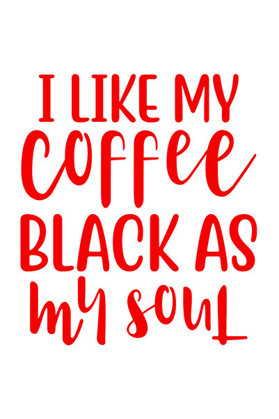 StoryGift Romania Sticker Eticheta 50CM Exterior cu mesajul "Imi place cafeaua neagra ca sufletul meu" , Vinyl R