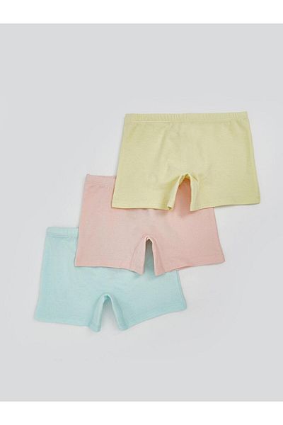 LC Waikiki Combed Cotton Girls' Boxers with Elastic Waist 3-Piece (S5)