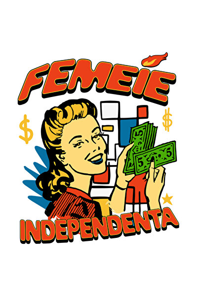 StoryGift Romania Sticker Adeziv 90CM Adeziv femeei cu bani, independenta, av...