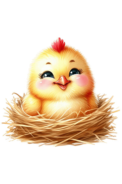 StoryGift Romania Sticker Eticheta 40CM cu un pui de gaina, ilustratie, vesel...