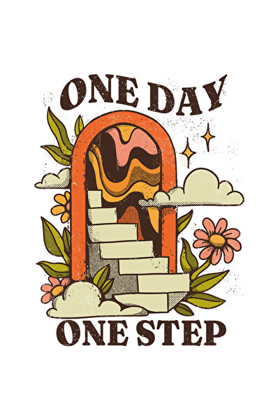 StoryGift Romania Sticker Adeziv 90CM Personalizata Take it Easy, One Day, One Step, cu Margini Albe, PVC Vinyl