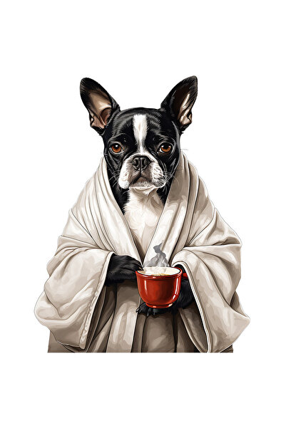 StoryGift Romania Sticker Eticheta 40CM cu un caine cu un capod alb care tine...