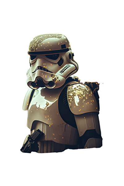 StoryGift Romania Sticker Autocolant 70CM Cu Stormtrooper, Soldat, Sci-Fi, Star Wars, Arma, cu Margini Albe, PV