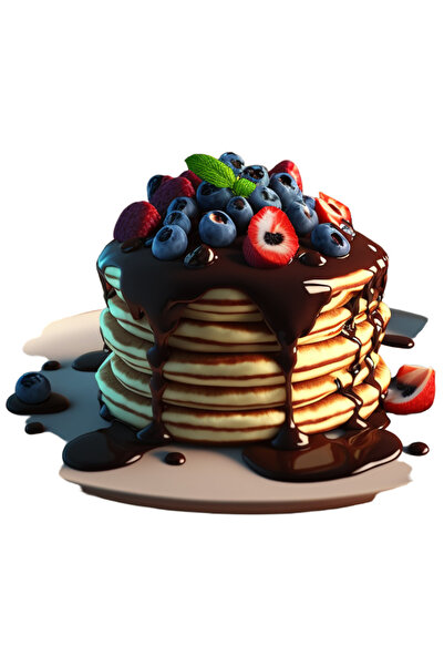 StoryGift Romania Sticker Autocolant 70CM Cu Clatite, Fructe De Padure, Cioco...