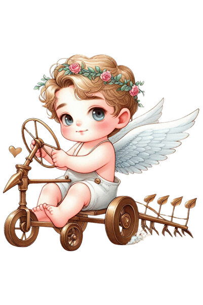 StoryGift Romania Sticker Adeziv 90CM cu un bebelus care se plimba cu un "tractoras" care trage un plug, ilustra