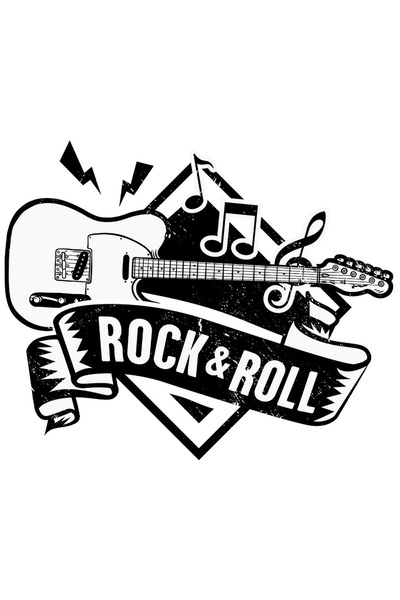 StoryGift Romania Sticker Adeziv 90CM Cu Chitara Electrica, Trupa Roc, Rock &...