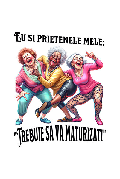 StoryGift Romania Sticker Self-Adhesive 70CM Portrait Happy Old Women Laughin...