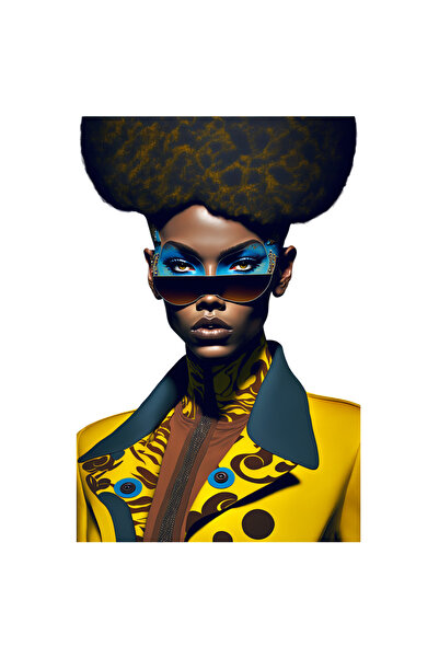 StoryGift Romania 70CM Self-Adhesive Sticker Portrait of a Woman with Curly Y...