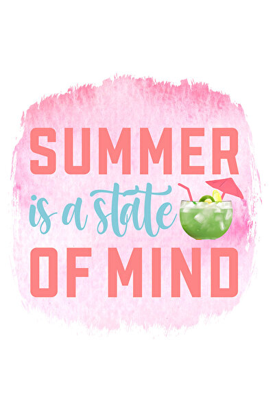 StoryGift Romania Sticker Autocolant 70CM cu mesajul "Summer is a state of mind", vara, vacanta, relaxare, conce