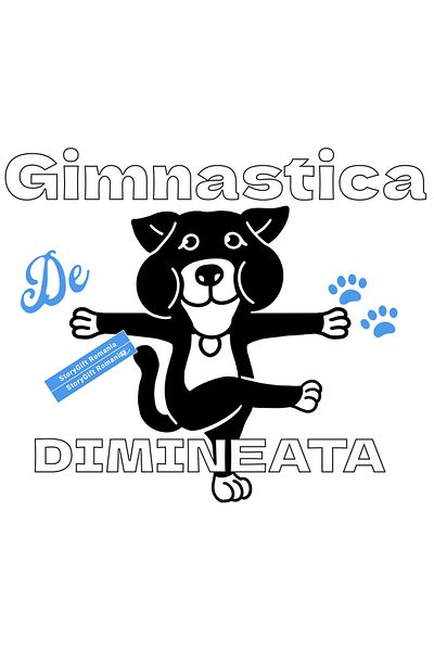 StoryGift Romania Sticker Autocolant 70CM Adeziv gimnastica de dimineata caine animal haios cu Margini Albe, PVC