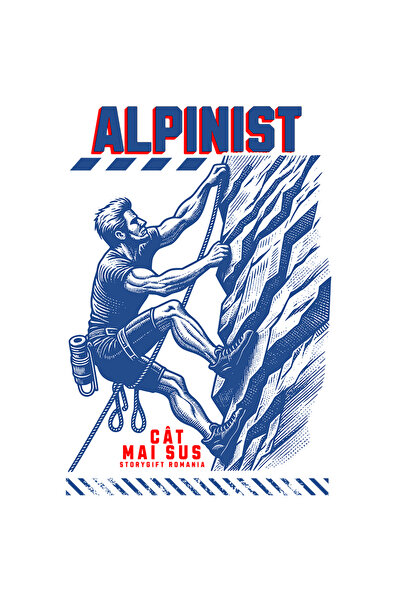 StoryGift Romania Sticker Autocolant 70CM Adeziv alpinist pe munte, sport mot...