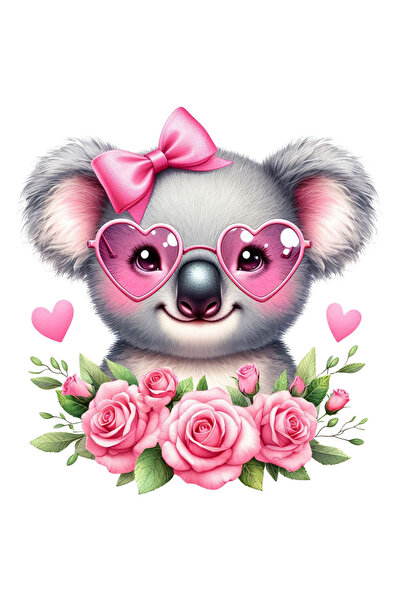 StoryGift Romania Sticker Adeziv 90CM cu un urs Koala vesel, zambeste, ilustr...