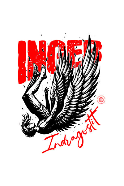 StoryGift Romania Sticker Eticheta 50CM Adeziv Fata Inger Cazand din Nori Tex...