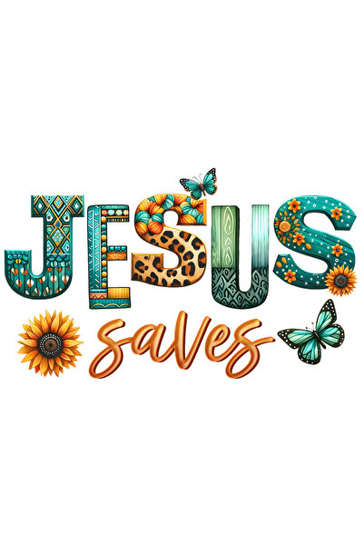 StoryGift Romania Sticker Autocolant 70CM cu mesajul "Jesus saves", religie, ...