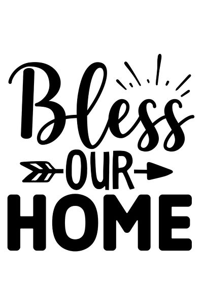 StoryGift Romania Sticker Autocolant 70CM Exterior cu mesajul in engleza "Bless our home" - binecuvantati casa n