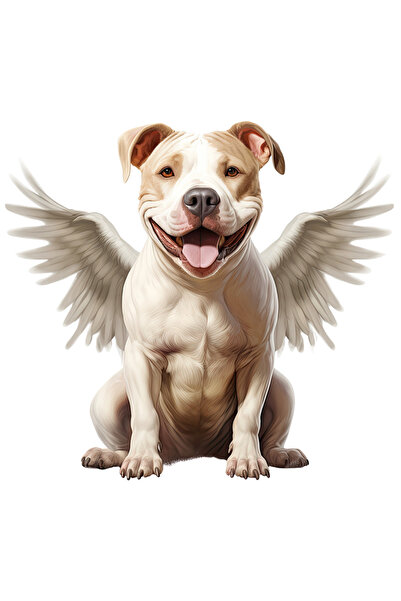 StoryGift Romania Sticker Autocolant 70CM cu un caine jucaus cu aripi albe, i...