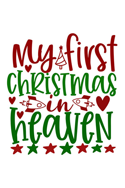 StoryGift Romania Sticker Eticheta 50CM Cu Mesajul My First Christmas In Heav...