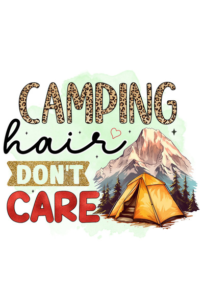 StoryGift Romania Sticker Autocolant 70CM cu mesajul "Camping hair don't care...