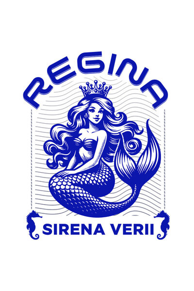 StoryGift Romania Sticker Eticheta 50CM cu Sirena de mare cu coroana si par l...