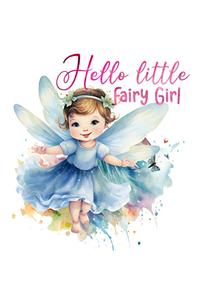 StoryGift Romania Sticker Adeziv 90CM cu o fetita zana cu mesajul "Hello, lit...