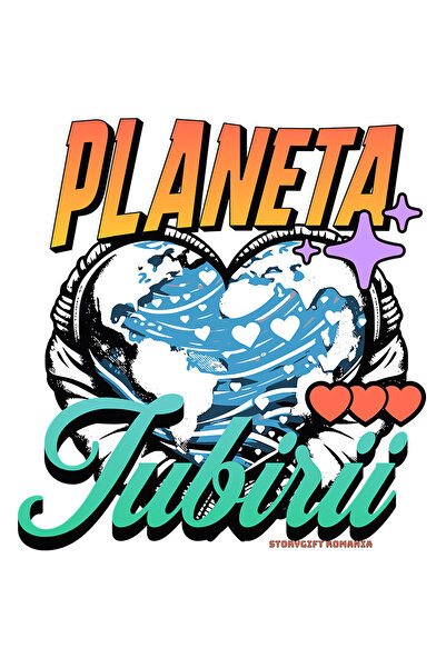 StoryGift Romania Sticker Autocolant 70CM Adeziv Terra este planeta iubirii s...