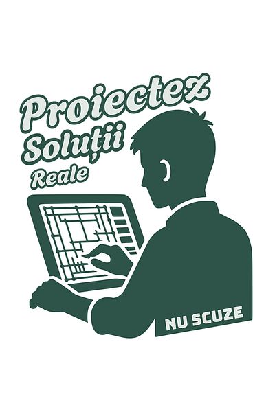 StoryGift Romania Sticker Eticheta 50CM Adeziv Arhitect Cu Tableta Text Proiectez solutii, nu scuze cu Margini A