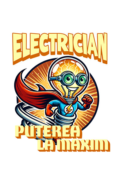 StoryGift Romania Sticker Eticheta 40CM Adeziv Bec super erou Electrician_ pu...