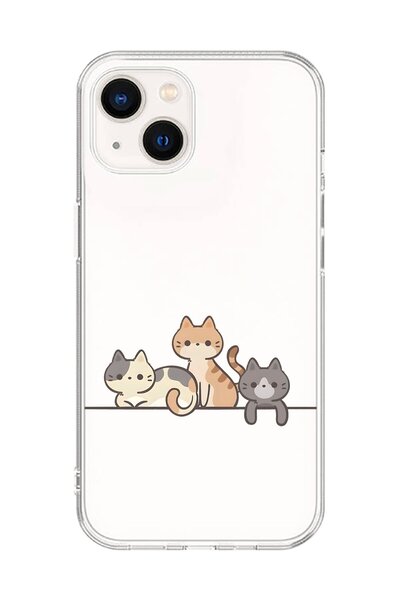 Dali Design حافظة شفافة متوافقة مع هاتف iPhone 14 Plus بتصميمات Cats 4