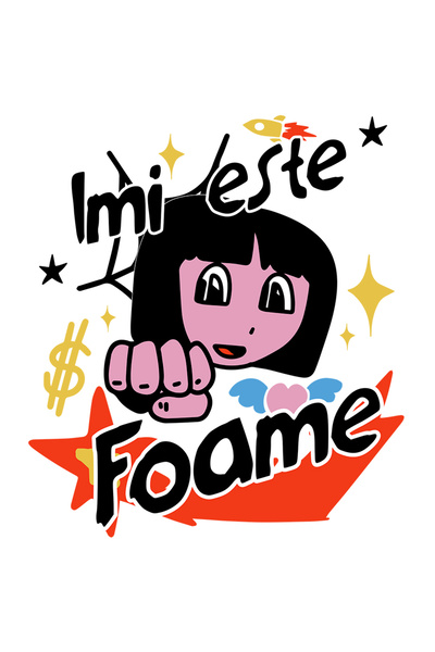 StoryGift Romania Sticker Autocolant 70CM Adeziv Fata desene animate text imi...