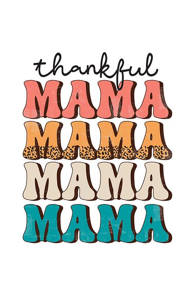 StoryGift Romania Sticker Cu Mesajul "thankful Mama", Ilustratie, Motivational, Mama Recunoscatoare, Iubire,