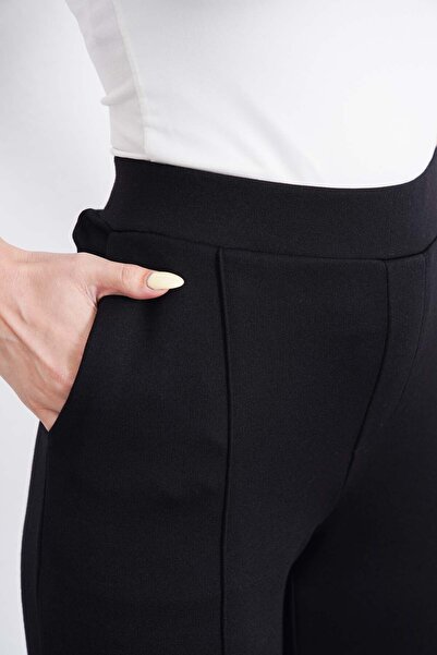 neroverde Siyah Beli Lastikli Önü Dikişli Pantolon