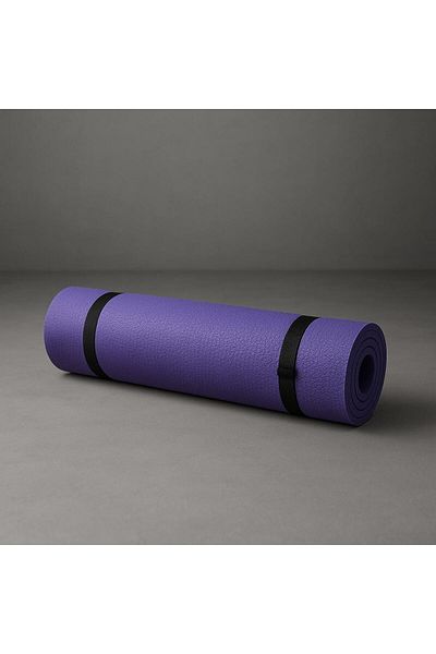 MEKOS Set of 3 6 mm Purple Plates Yoga Mat and Camping Mat 1 Pilates Band (Resistance Rubber) and Jump Rope