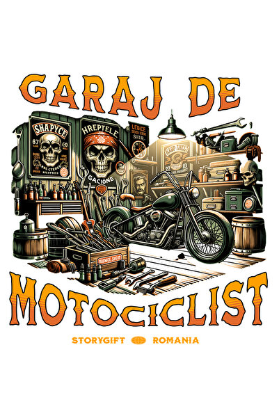 StoryGift Romania Sticker Adeziv 90CM Adeziv garaj de motociclist cranii motor vintige cu Margini Albe, PVC Vin