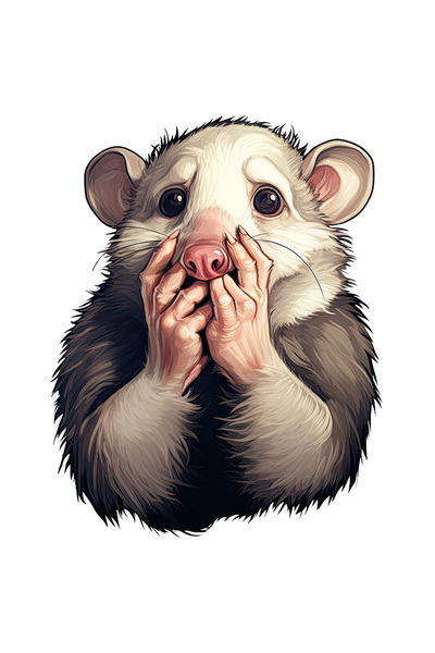 StoryGift Romania Sticker Eticheta 50CM cu un sobolan speriat, ilustratie, so...