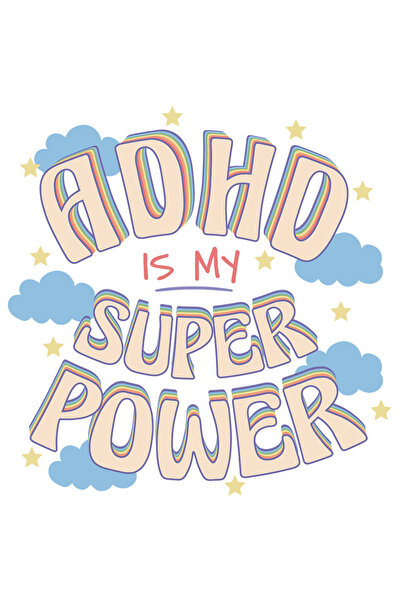 StoryGift Romania Sticker Autocolant 70CM Cu Text In Engleza Adhd Is My Super...