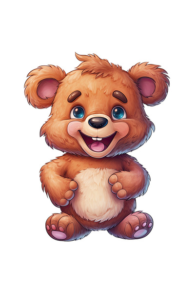 StoryGift Romania Sticker Autocolant 70CM cu un ursulet vesel, ilustratie, bu...