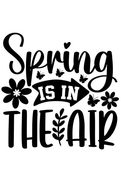 StoryGift Romania Sticker Exterior Cu Floricele Si Fluturasi Cu Textul In Engleza "spring Is In The Air" - P
