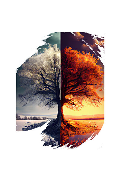 StoryGift Romania Sticker Autocolant 70CM ' Copacul Vesnic', Iarna, Vara, Apu...