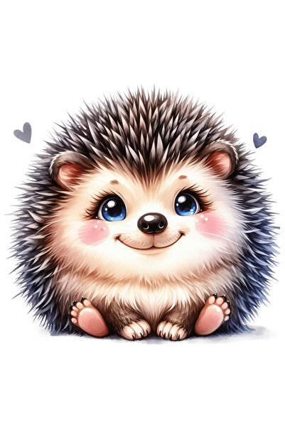 StoryGift Romania Sticker Adeziv 90CM cu un arici vesel, ilustratie, inimi, n...