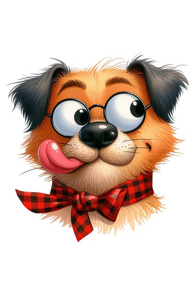StoryGift Romania Sticker Adeziv 90CM cu un caine care are o privire ciudata, ilustratie, limba scoasa, tocilar,