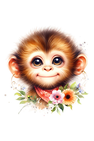 StoryGift Romania Sticker Autocolant 70CM cu o maimutica vesela, ilustratie, ...