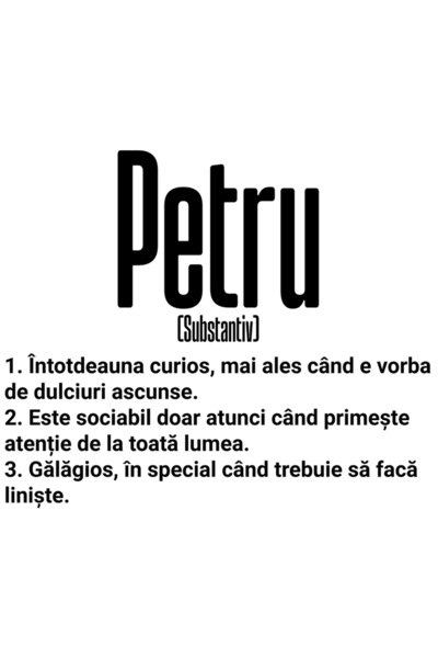 StoryGift Romania Sticker Eticheta 40CM Cu Numele Petru, Cu Mesaj Amuzant, Cu...
