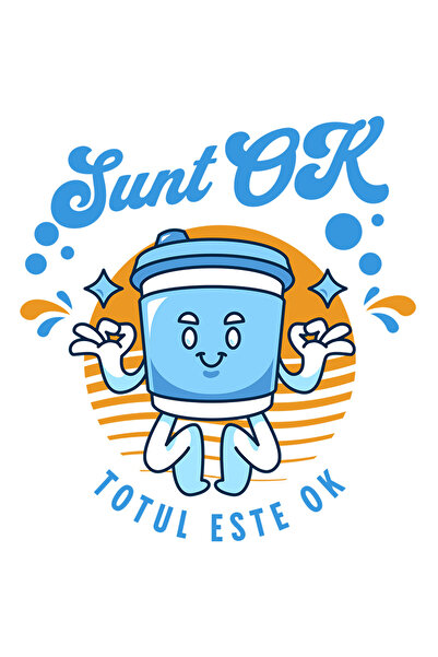 StoryGift Romania Sticker Eticheta 50CM cu Pahar De apa In Pozitie Yoga Text ...