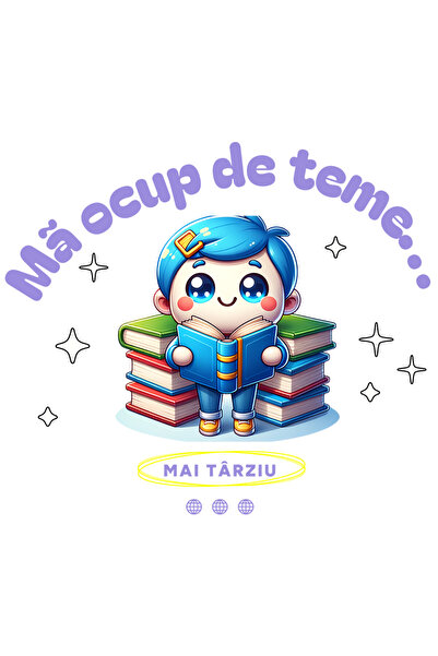 StoryGift Romania Sticker Eticheta 50CM Adeziv Ma ocup de teme… mai tarziu co...