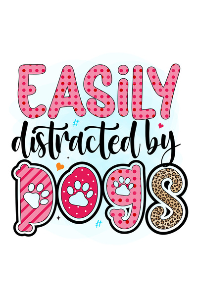 StoryGift Romania Sticker Eticheta 50CM cu mesajul "Easily distracted by dogs...