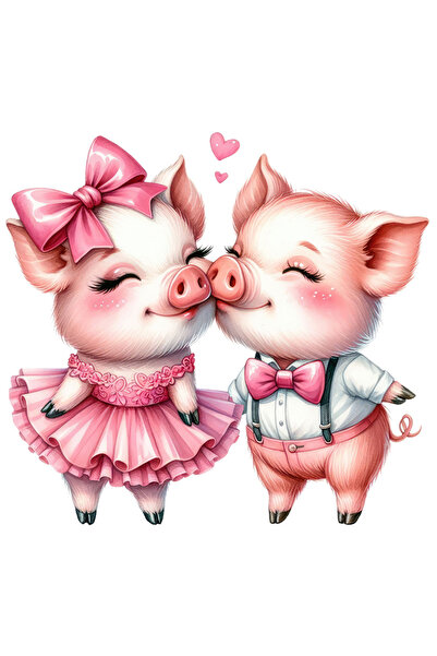 StoryGift Romania Sticker Autocolant 70CM cu o purcelusa si un purcelus, ilus...